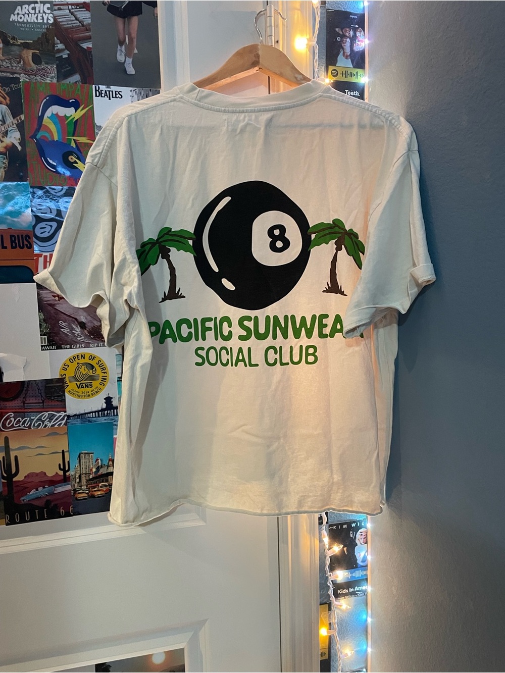 PacSun White Crewneck Tee with Black Logo Tag